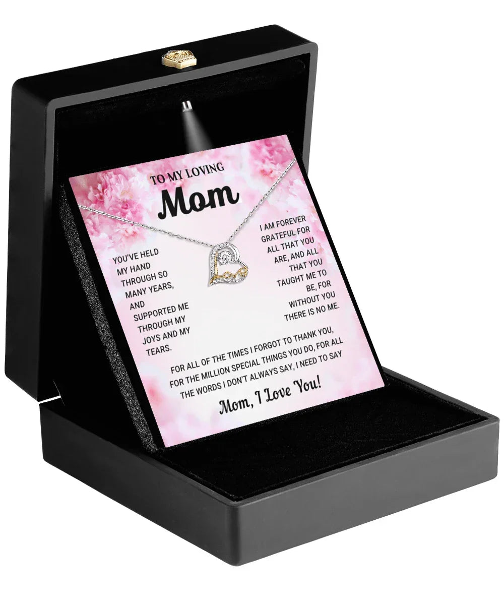 Gift for Mom Without You There is No Me Mother's Day Birthday Gift Heart Pendant Necklace
