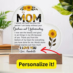 Gift for Mom Words Cannot Express Just How Much I Love You Heart Shaped Acrylic Plaque