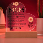 Gift for Mom Words Cannot Express Just How Much I Love You Heart Shaped Acrylic Plaque