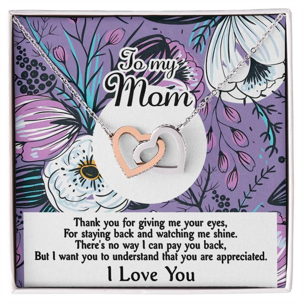 Gift for Mom-You Are Appreciated Interlocking Hearts Necklace