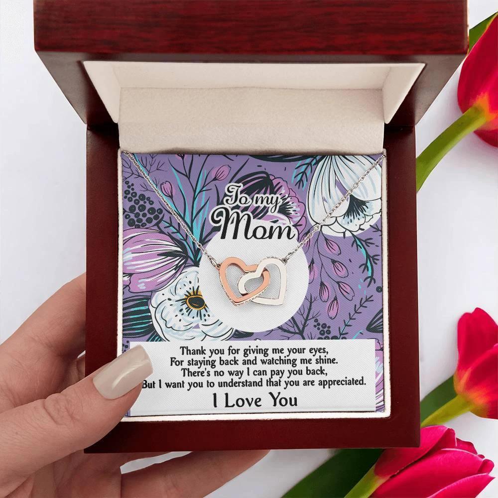 Gift for Mom-You Are Appreciated Interlocking Hearts Necklace