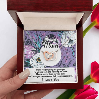 Gift for Mom-You Are Appreciated Interlocking Hearts Necklace - Mallard Moon Gift Shop