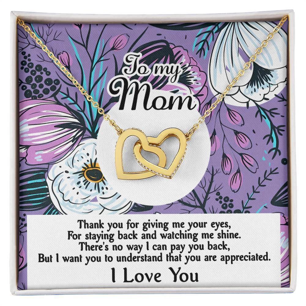 Gift for Mom-You Are Appreciated Interlocking Hearts Necklace