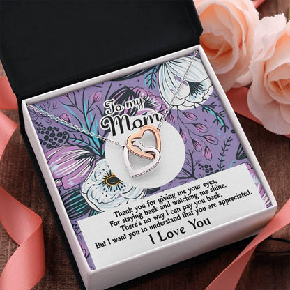 Gift for Mom-You Are Appreciated Interlocking Hearts Necklace - Mallard Moon Gift Shop