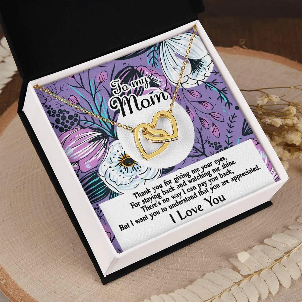 Gift for Mom-You Are Appreciated Interlocking Hearts Necklace