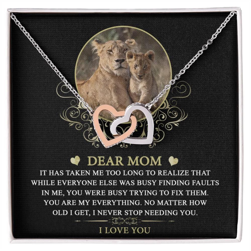 Gift for Mom You are My Everything Interlocking Hearts Necklace
