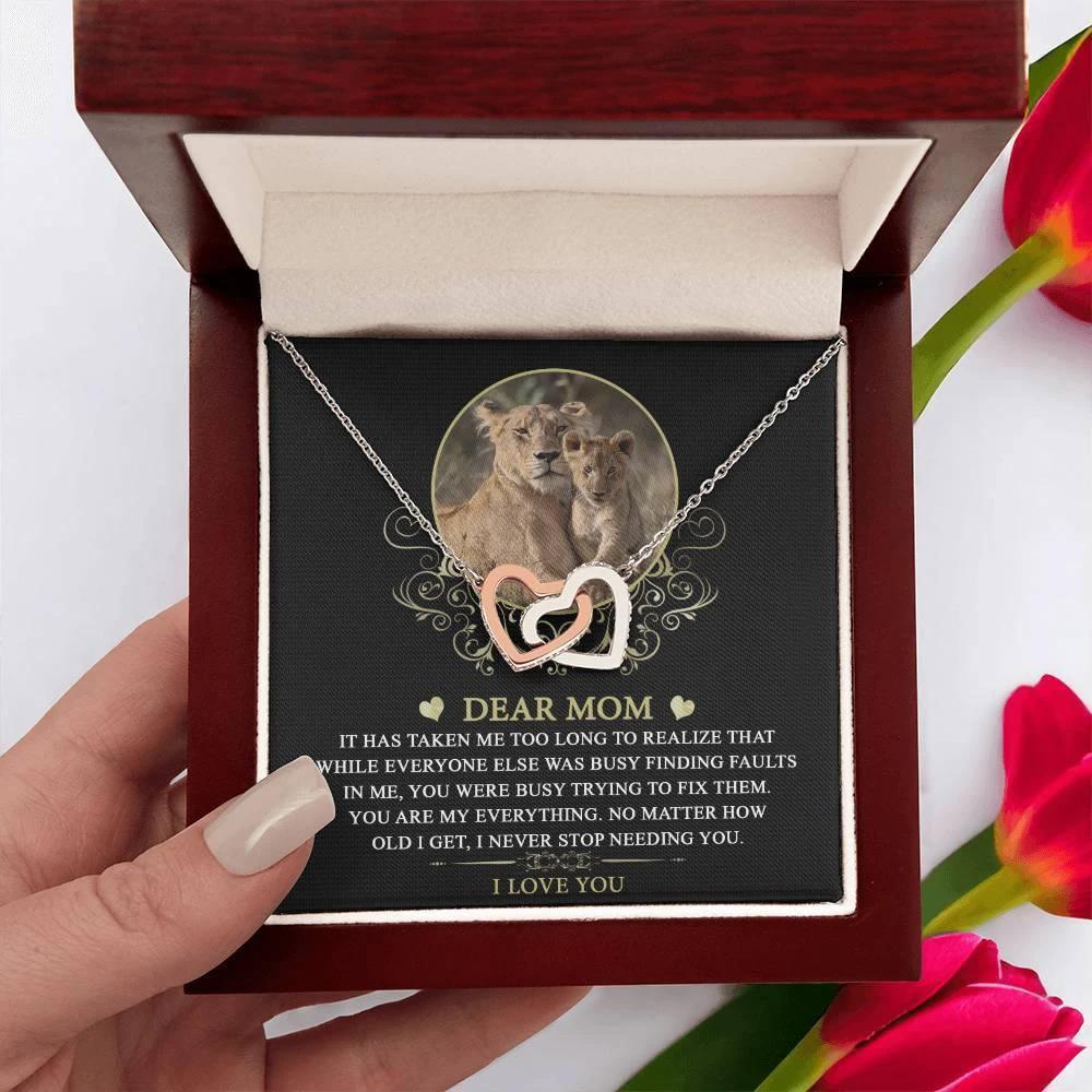 Gift for Mom You are My Everything Interlocking Hearts Necklace