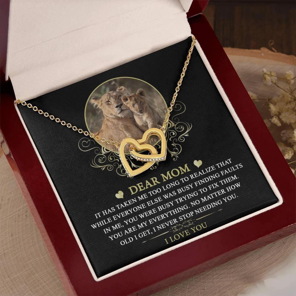 Gift for Mom You are My Everything Interlocking Hearts Necklace