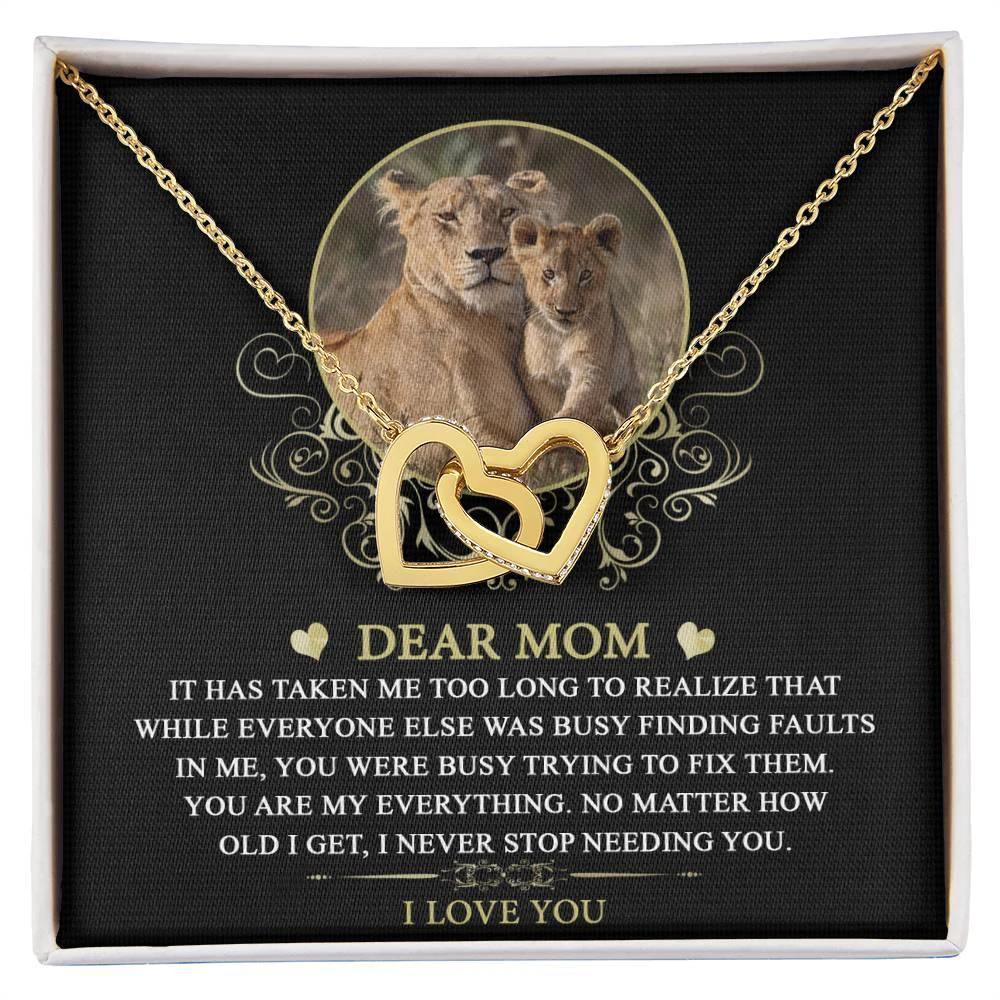 Gift for Mom You are My Everything Interlocking Hearts Necklace