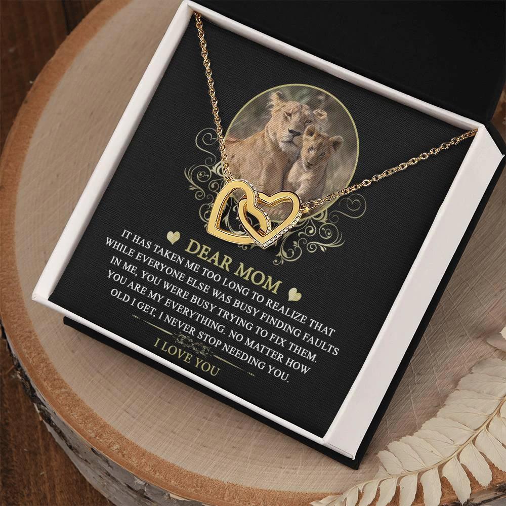 Gift for Mom You are My Everything Interlocking Hearts Necklace