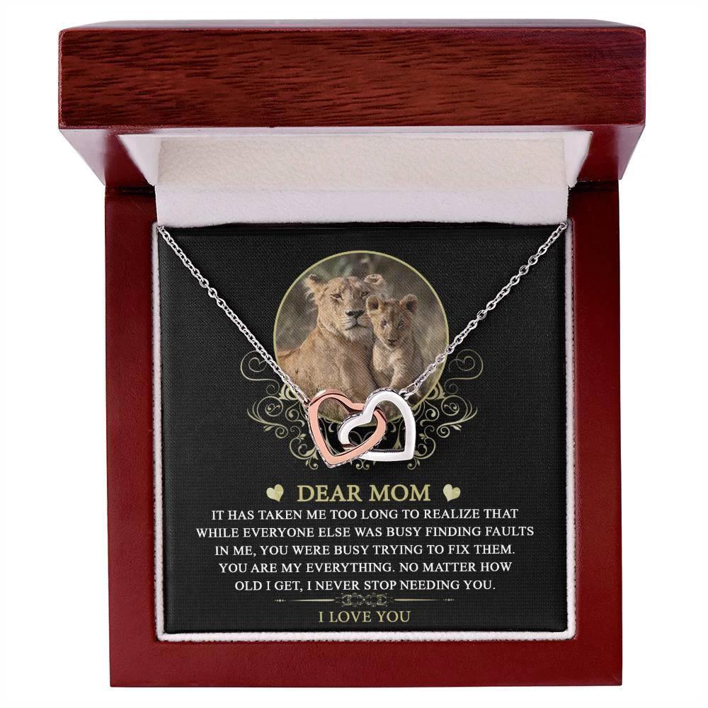 Gift for Mom You are My Everything Interlocking Hearts Necklace