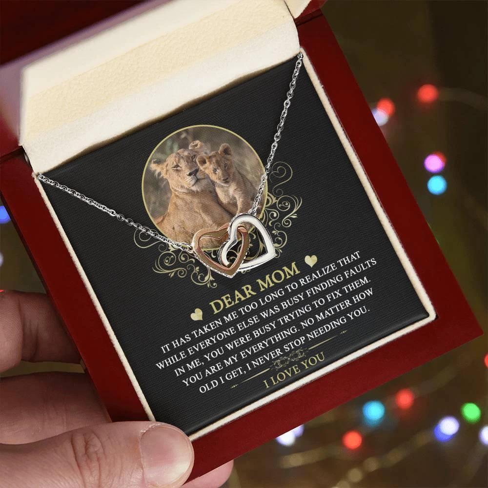Gift for Mom You are My Everything Interlocking Hearts Necklace