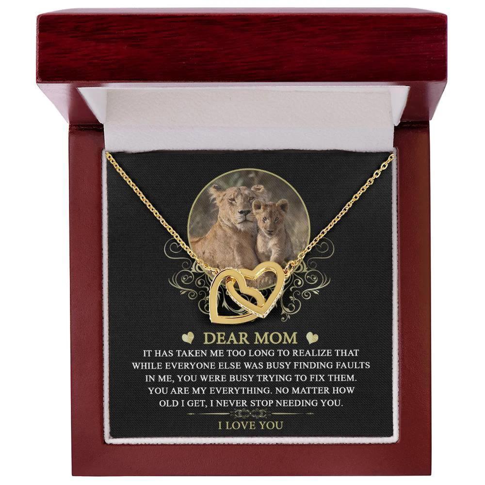 Gift for Mom You are My Everything Interlocking Hearts Necklace