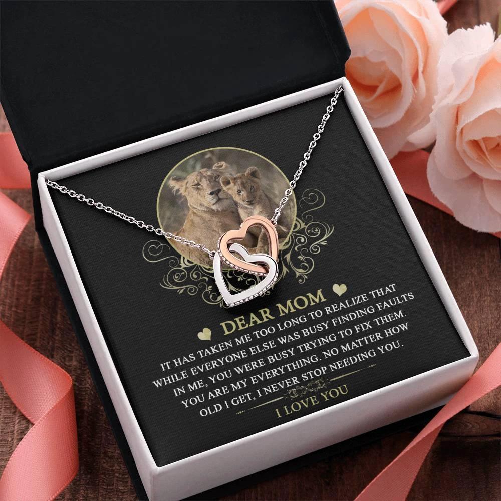 Gift for Mom You are My Everything Interlocking Hearts Necklace