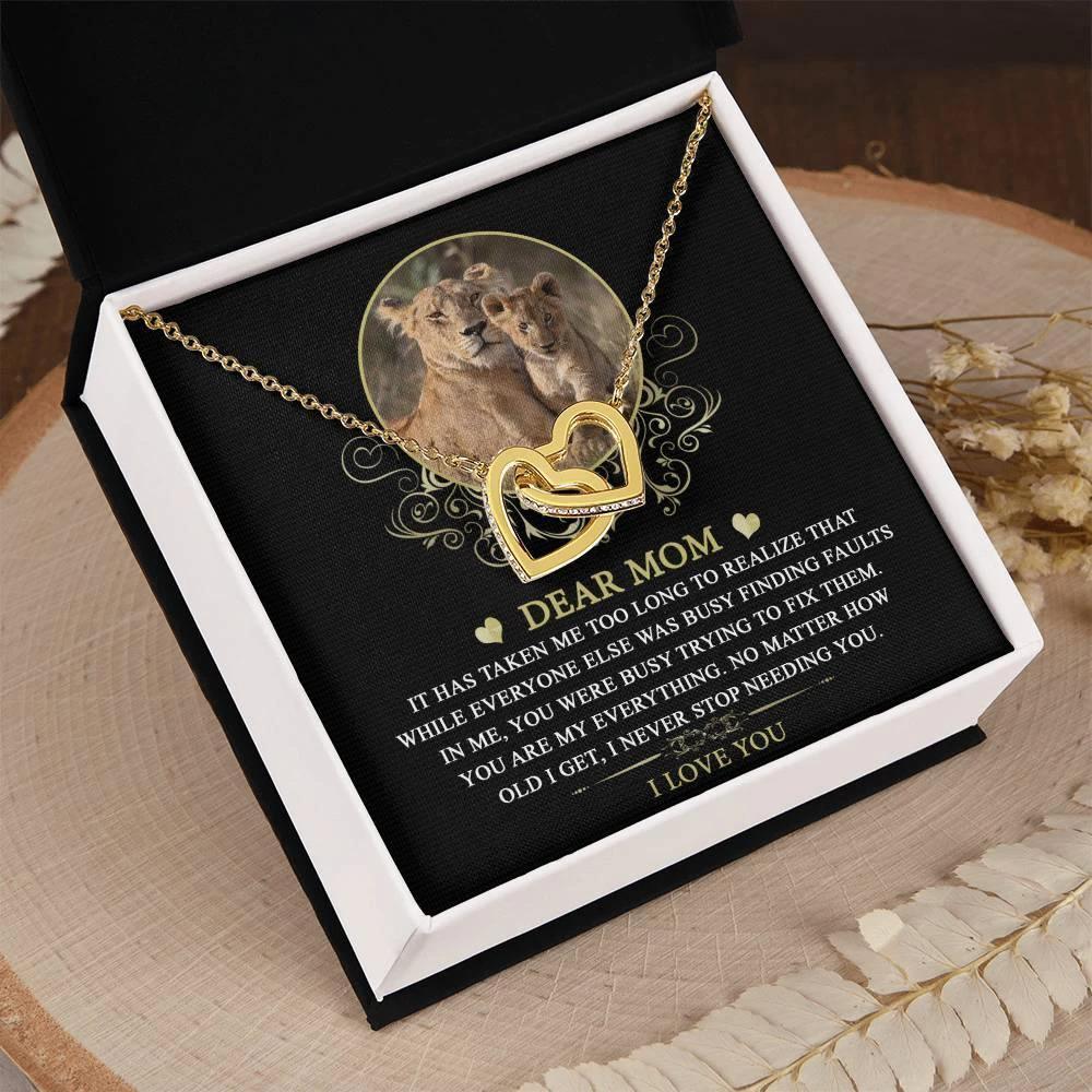 Gift for Mom You are My Everything Interlocking Hearts Necklace