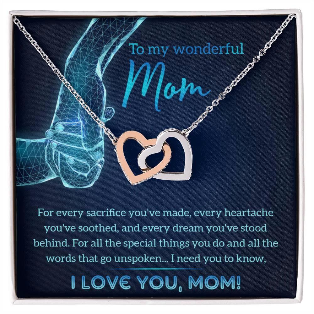 Gift for Mom You Stood Behind My Dreams Interlocking Hearts Necklace