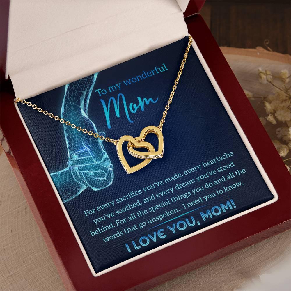 Gift for Mom You Stood Behind My Dreams Interlocking Hearts Necklace - Mallard Moon Gift Shop