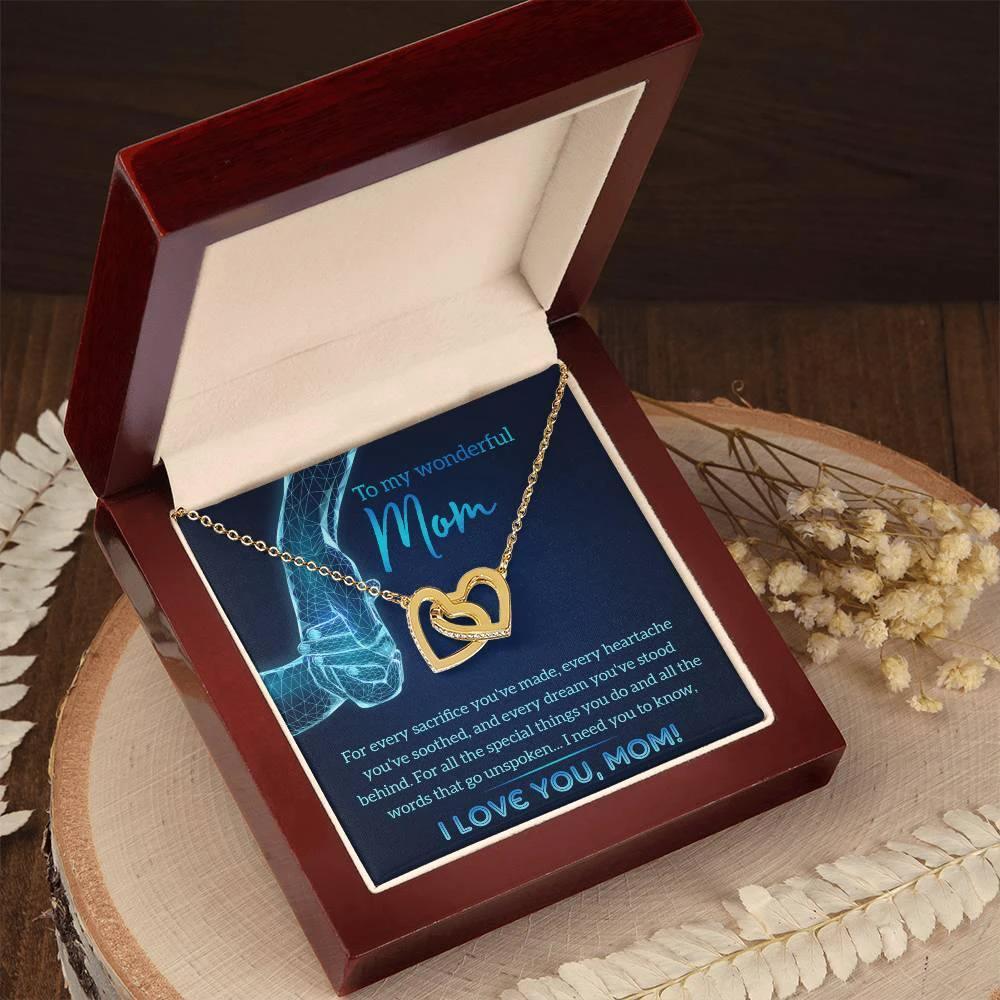Gift for Mom You Stood Behind My Dreams Interlocking Hearts Necklace