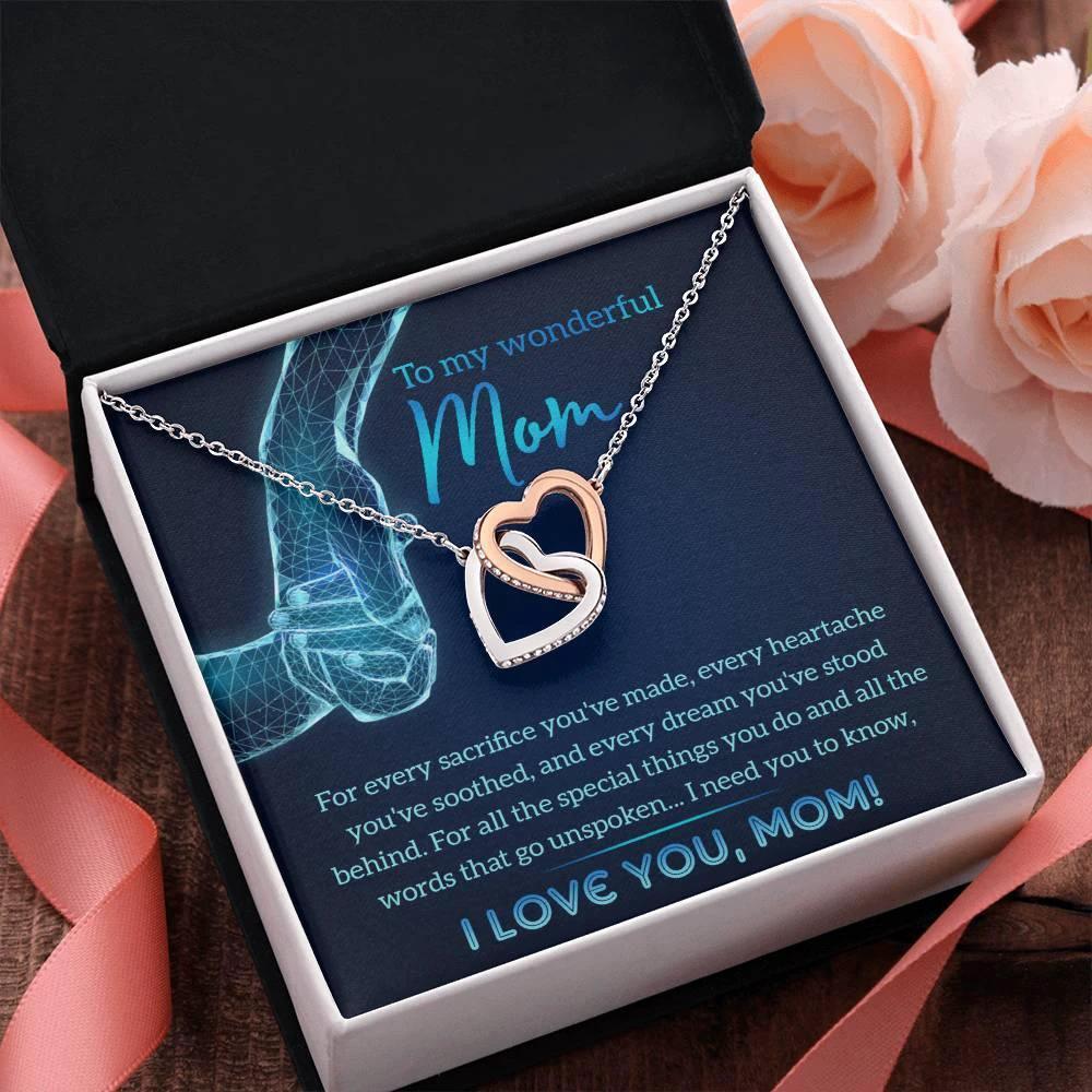 Gift for Mom You Stood Behind My Dreams Interlocking Hearts Necklace