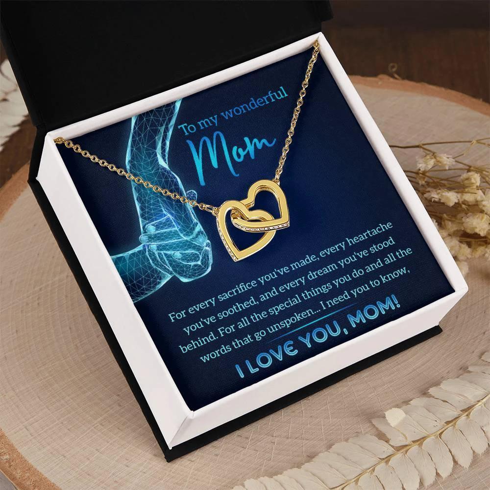 Gift for Mom You Stood Behind My Dreams Interlocking Hearts Necklace