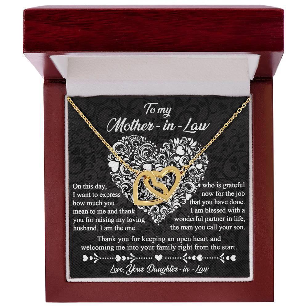 Gift for Mother-In-Law From Daughter-in-law Thank You for Keeping an Open Heart - Interlocking Hearts Necklace