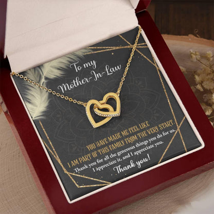 Gift for Mother-in-Law You are Appreciated Interlocking Hearts Necklace - Mallard Moon Gift Shop
