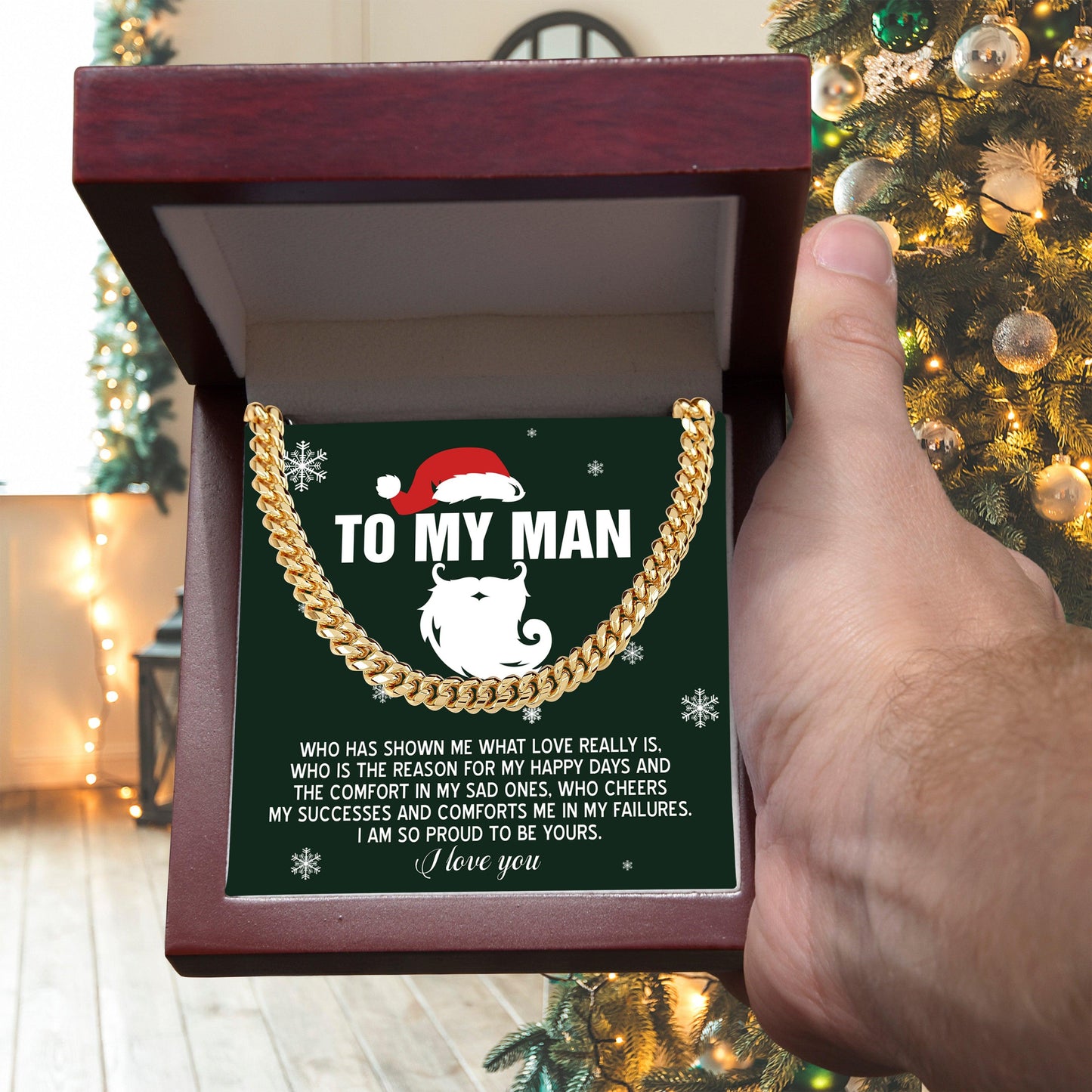 Gift for My Man - To Be Yours - Cuban Link Chain Necklace - Mallard Moon Gift Shop