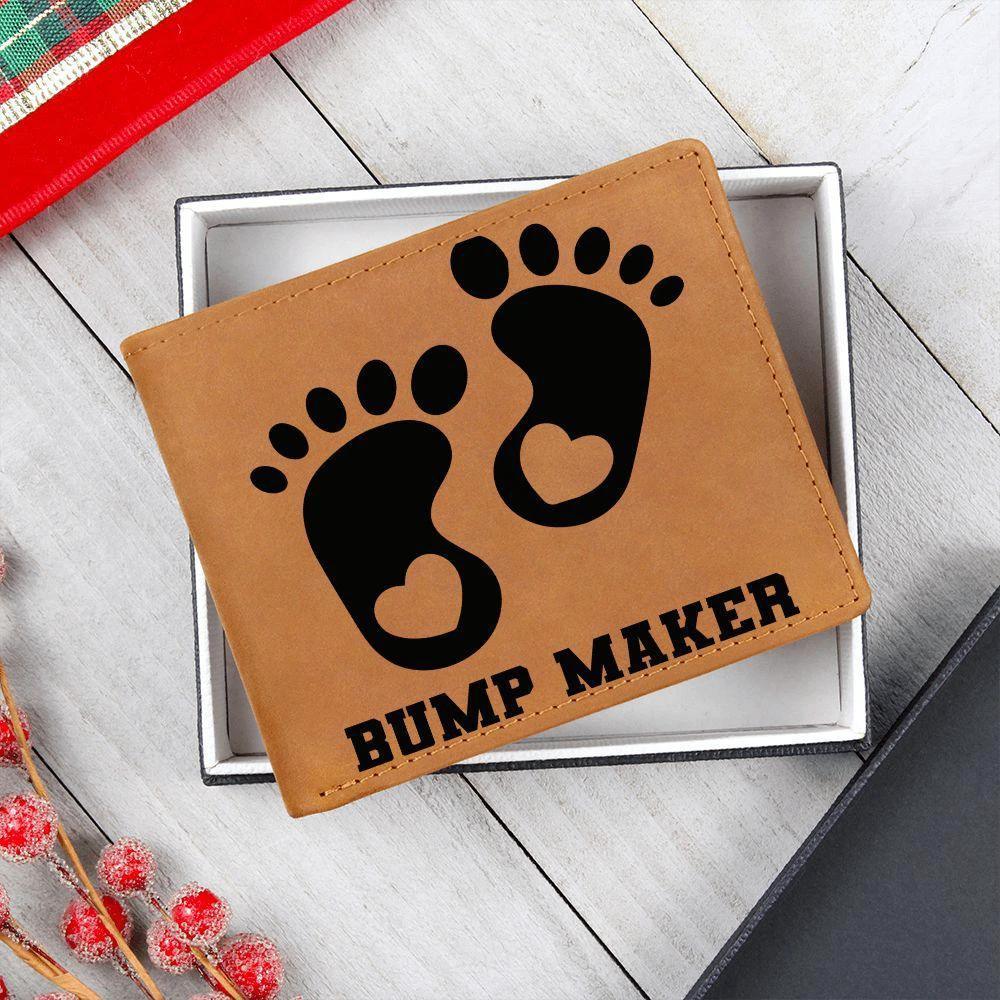 Gift for New Dad - Bump Maker Leather Wallet