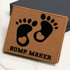 Gift for New Dad - Bump Maker Leather Wallet