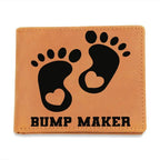 Gift for New Dad - Bump Maker Leather Wallet