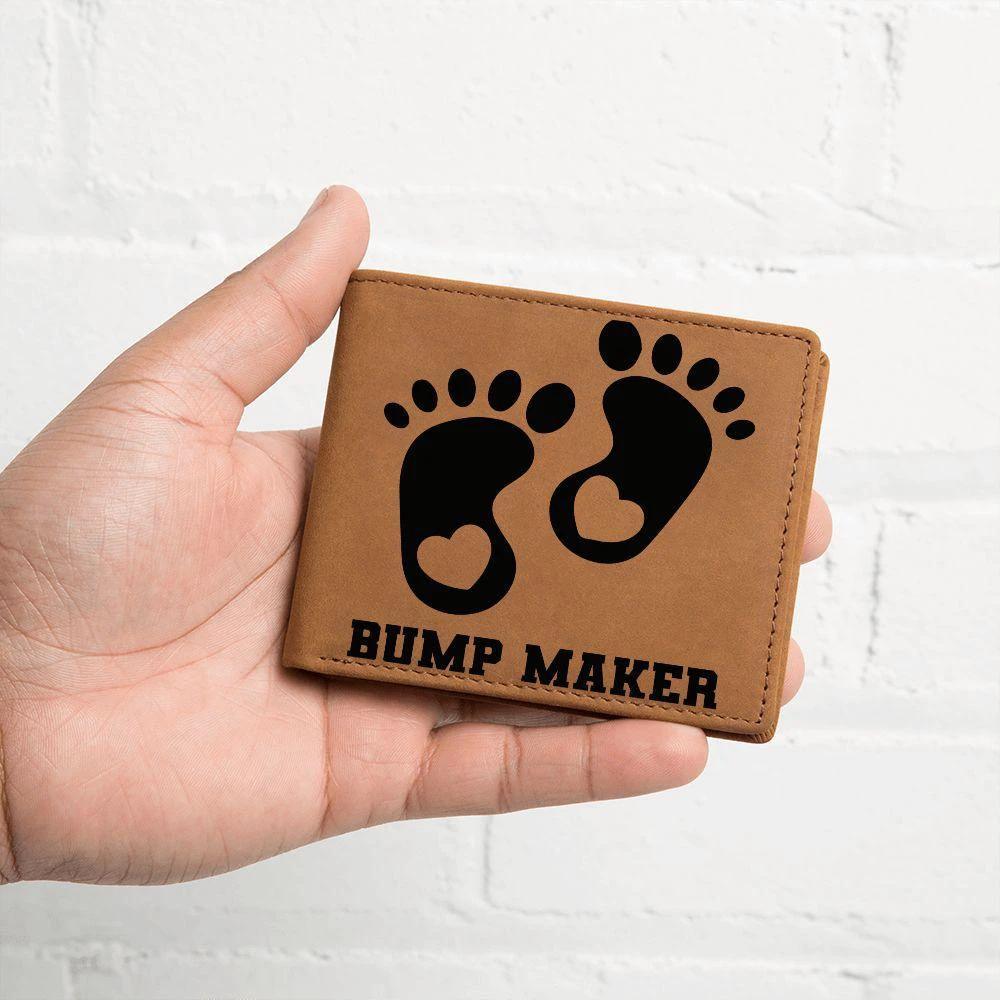 Gift for New Dad - Bump Maker Leather Wallet