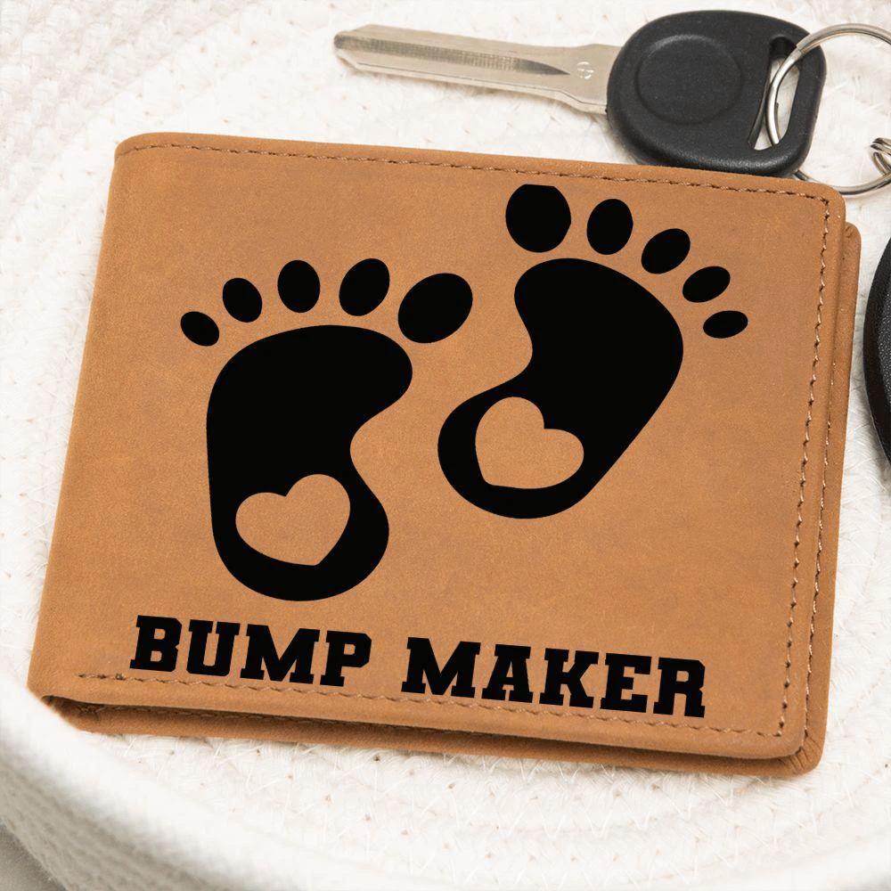 Gift for New Dad - Bump Maker Leather Wallet