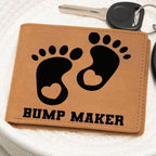 Gift for New Dad - Bump Maker Leather Wallet