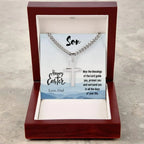 Gift for Son - Happy Easter May the Blessings of the Lord Guide You Personalized Engraved Cross Necklace