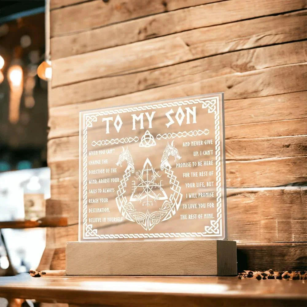 Gift for Son Inspirational Acrylic Plaque Never Give Up