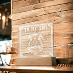 Gift for Son Inspirational Acrylic Plaque Never Give Up