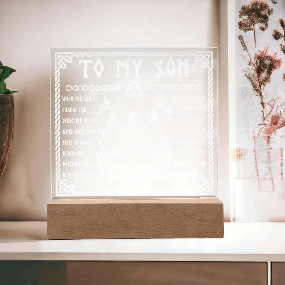 Gift for Son Inspirational Acrylic Plaque Never Give Up
