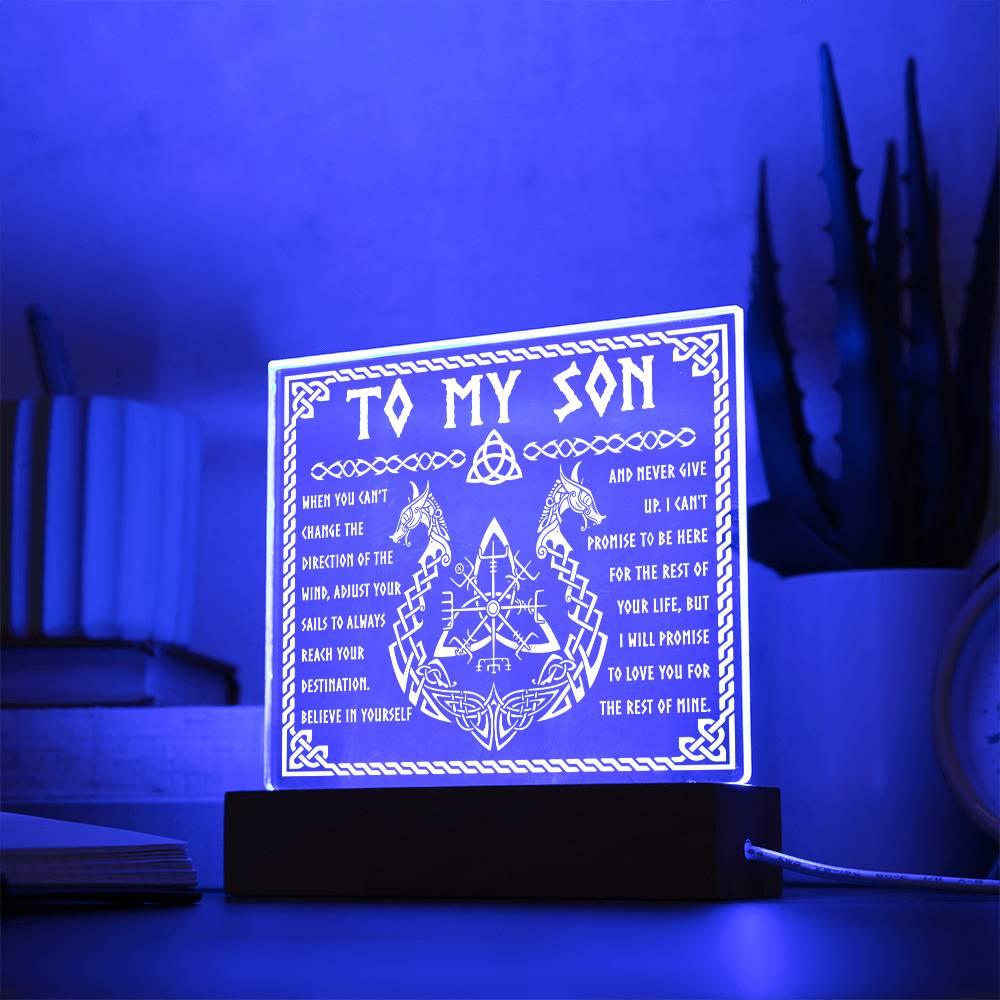 Gift for Son Inspirational Acrylic Plaque Never Give Up - Mallard Moon Gift Shop