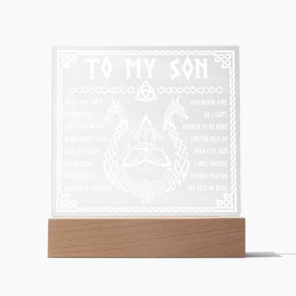 Gift for Son Inspirational Acrylic Plaque Never Give Up - Mallard Moon Gift Shop