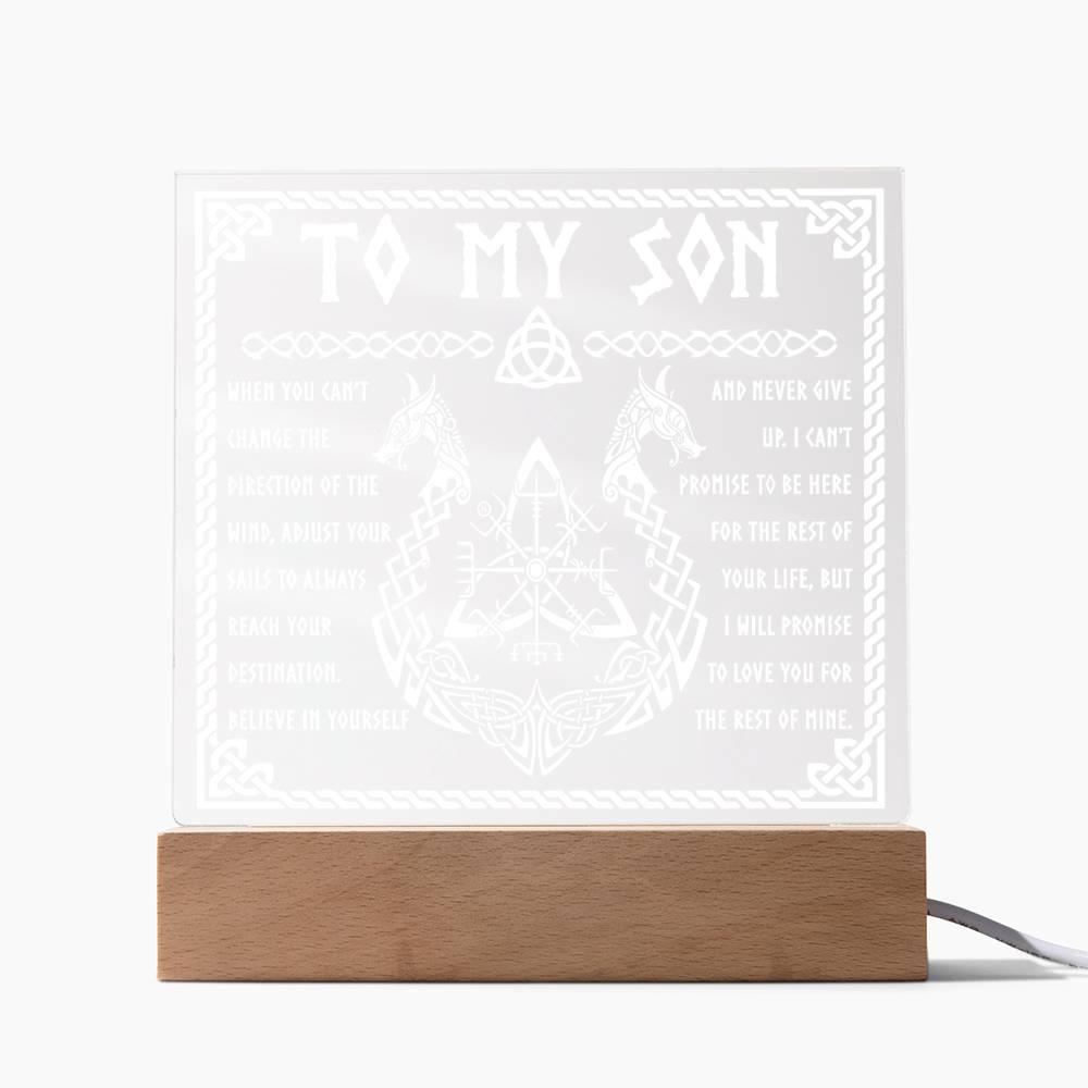 Gift for Son Inspirational Acrylic Plaque Never Give Up - Mallard Moon Gift Shop