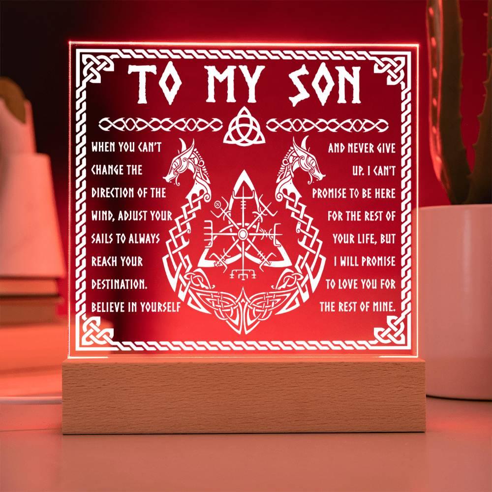 Gift for Son Inspirational Acrylic Plaque Never Give Up - Mallard Moon Gift Shop