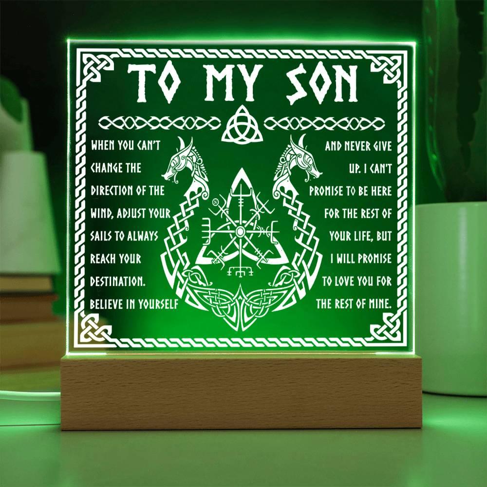 Gift for Son Inspirational Acrylic Plaque Never Give Up - Mallard Moon Gift Shop