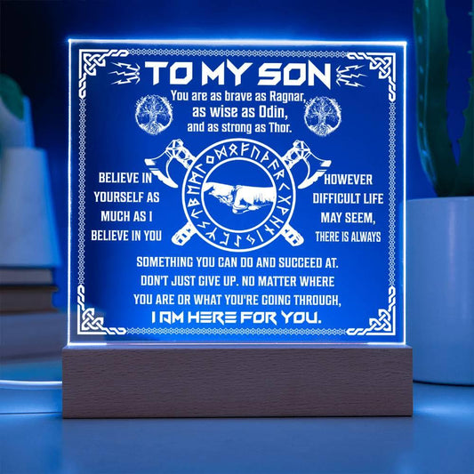 Gift for Son You are as Brave as Ragnar Inspirational Acrylic Plaque - Mallard Moon Gift Shop