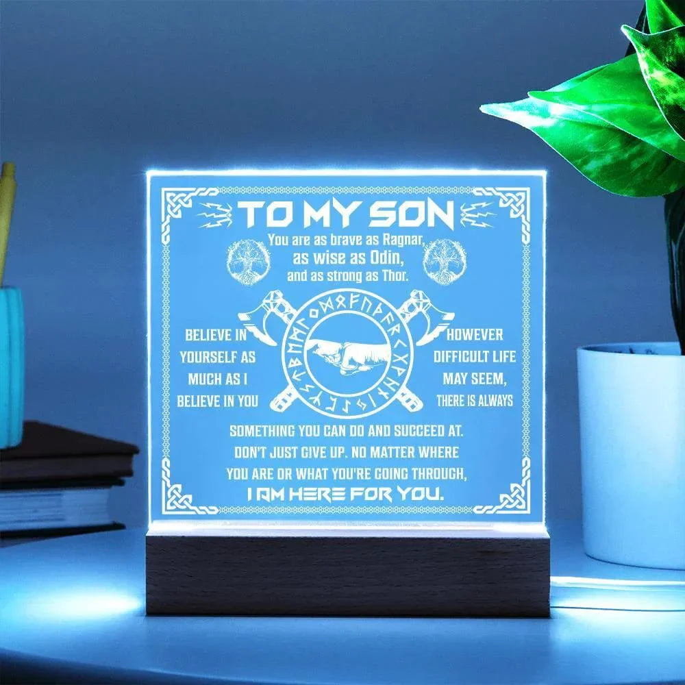 Gift for Son You are as Brave as Ragnar Inspirational Acrylic Plaque