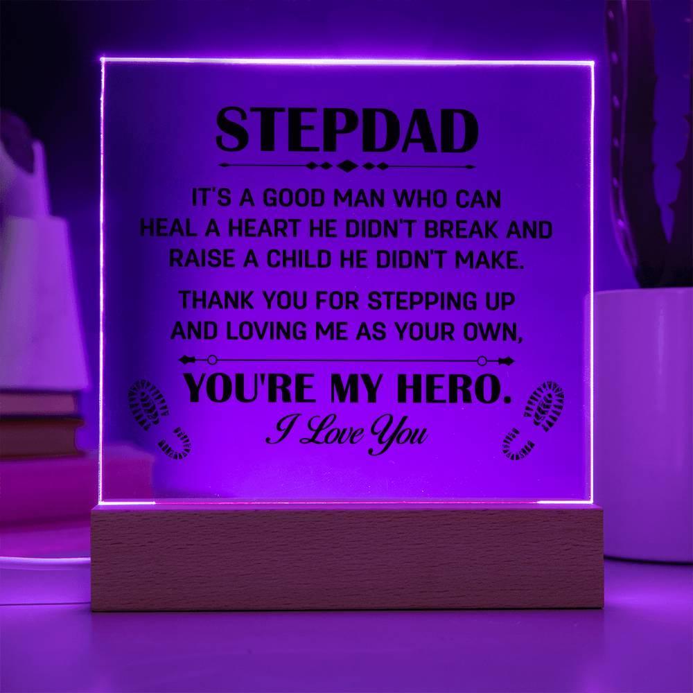 Gift for Stepdad Thank You for Stepping Up Acrylic Plaque - Mallard Moon Gift Shop