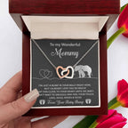 Gift for the Expectant Mom Love, Kisses and Kicks from the Baby Bump Until We Meet Interlocking Hearts Necklace
