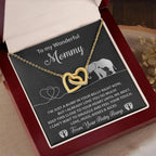 Gift for the Expectant Mom Love, Kisses and Kicks from the Baby Bump Until We Meet Interlocking Hearts Necklace