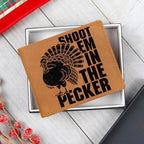 Gift for Turkey Hunter Leather Wallet