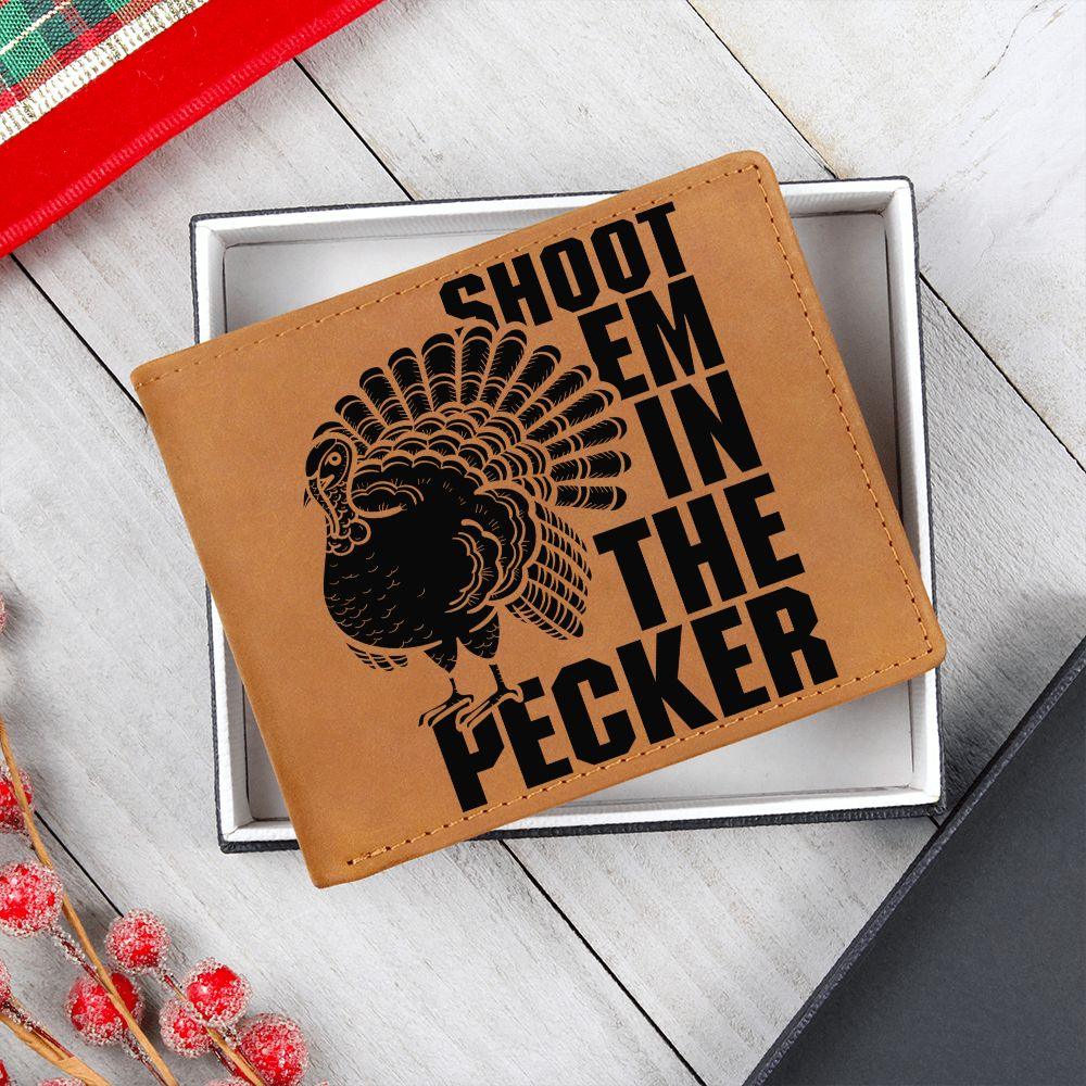 Gift for Turkey Hunter Leather Wallet - Mallard Moon Gift Shop
