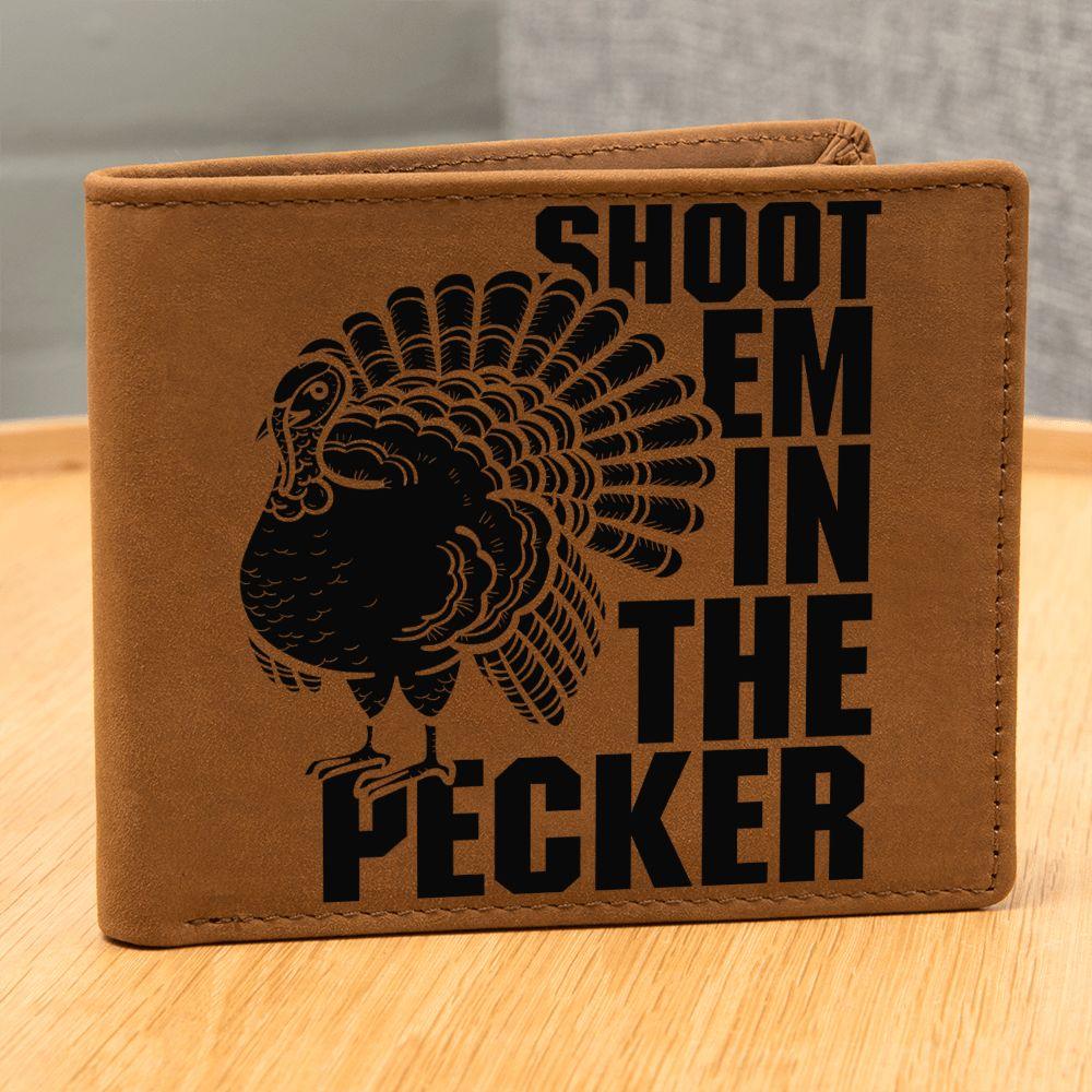 Gift for Turkey Hunter Leather Wallet - Mallard Moon Gift Shop